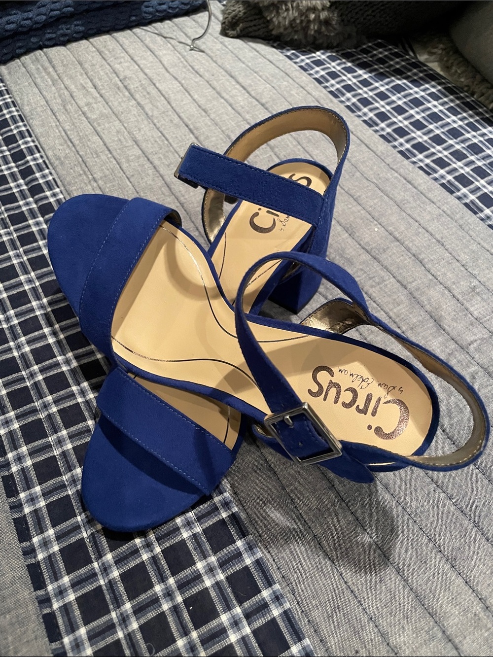 Circus by Sam Edelman Cobalt Blue Block Heel Strap Sandals Size 7 NWOB